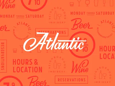 (A)tlantic a branding brush script color focus lab iconography lettering script type typography
