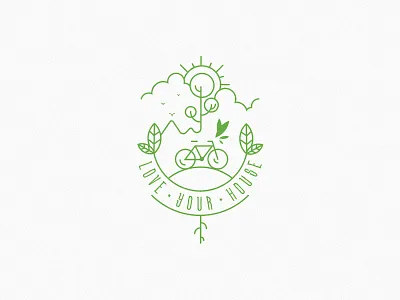 Flowkana T-shirt Illustration bike cannabis green icon illustration line tshirt vector