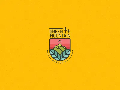 Green Mountain Logo concept Vr2 cloud green logo mountain nature sun