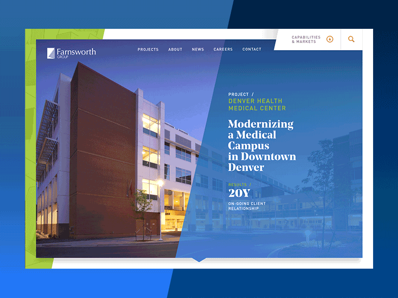 Farnsworth Project Animation angular architecture home mask project toky website