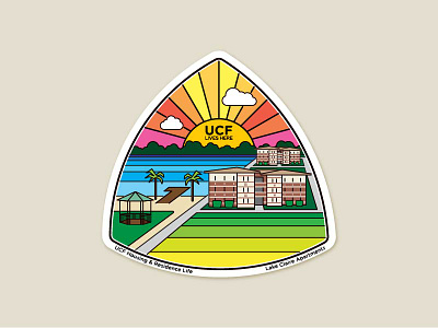 UCF Housing Sticker Series - Lake Claire Apartments illustration lake claire sticker sticker series stickers ucf housing