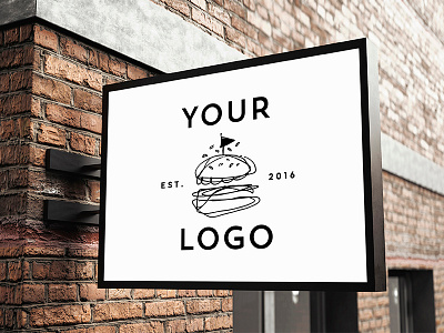 Signboard mockup 3d branding logo logotype mockup realistic