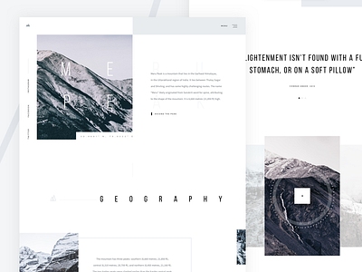 Meru Peak LP design landing landing page clean layout minimal mountains ui ux video web white