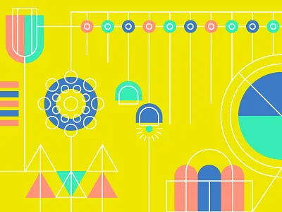 something or other bright color geometric shapes simple