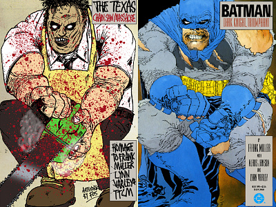 Homage to Miller and Texas Chain Saw Massacre batman dark knight dc comics frank miller leatherface texas chainsaw massacre