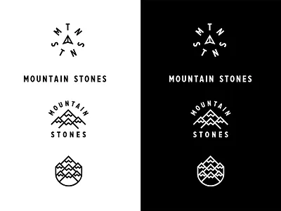 Mountain Stones Stystem black and white branding design graphic design logos marks minimalist mountains outdoors system