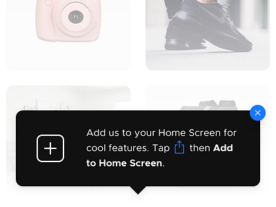 Add to Home Screen UI app dark minimal mobile sketch ui ux webapp