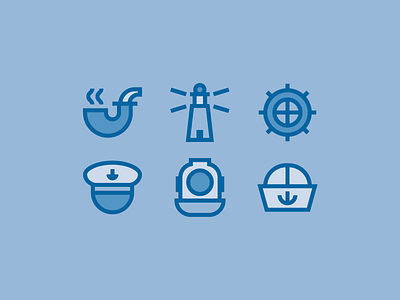 Sailor for Flaticon part I captain dive helmet lighthouse pipe sailor sea ship smoke tobacco