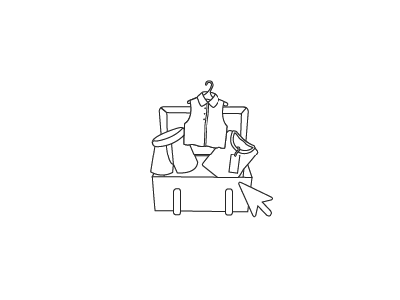 Trunk Show Icon e commerce fashion icon minimal show trunk vector