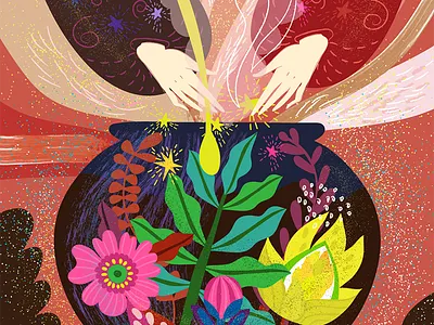 Wizard of Potions/ in progress character fairytale hands magic marushabelle vector