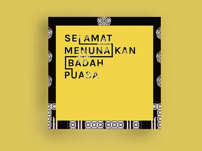 #F2D435 - Happy Fasting greetings holiday poster ramadan typography yellow