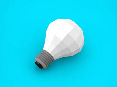 Origami light bulb light light bulb low poly origami