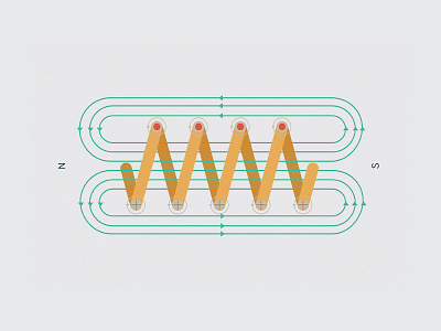 Another Physics illustration color palette electromagnetic flat illustration magnet physics