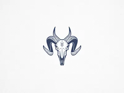 Beast Skull horns illustration linework logo logo design pictorial skull taurus