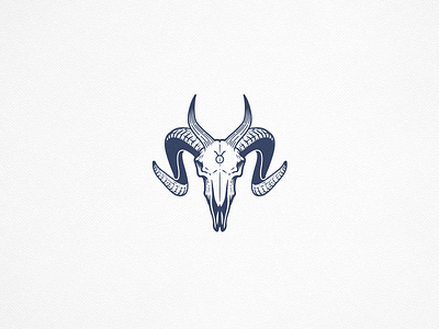 Beast Skull horns illustration linework logo logo design pictorial skull taurus