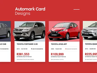 Automark Card Elements automotive cars design interaction ui ux website