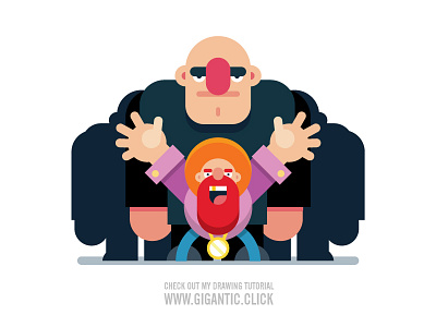 Cool or Bad Boss? :D Flat Design Illustration art characters chartoon flat design illustration illustrator people