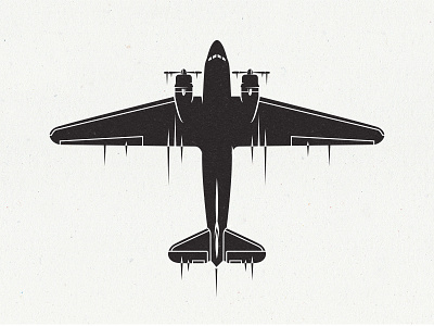 DC-3 airforce airplane dc 3 illustration military plane