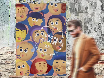 Europa Cantat character choir face festival illustration singing