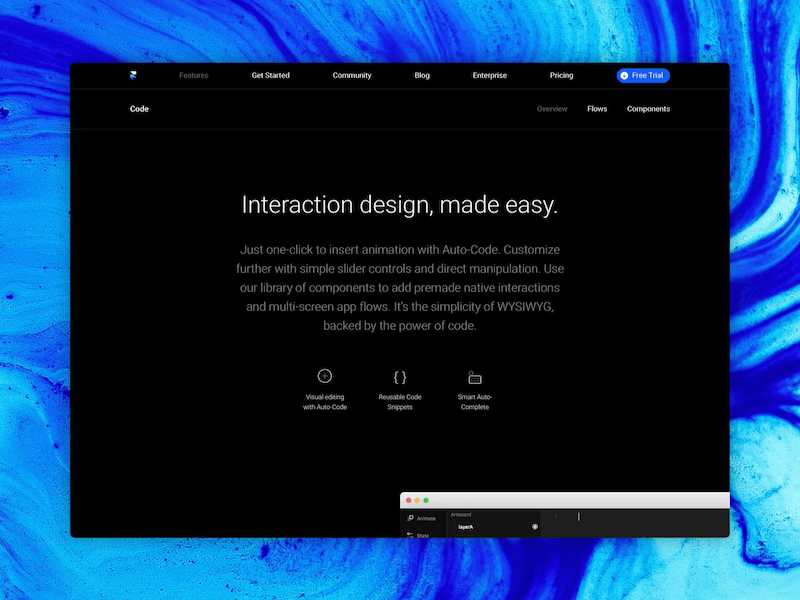 Framer Code - Website app code feature framer framerjs mac overview site website