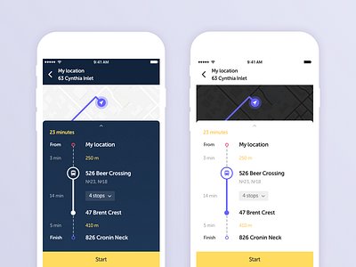 Details of the route ios location map navigation route ui