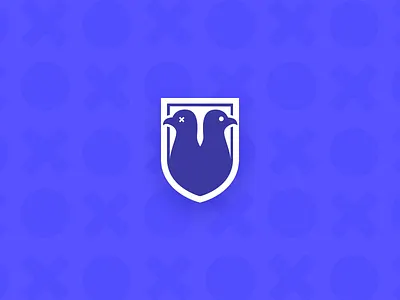 Squab And Pigeon Mark branding logo pigeon shield