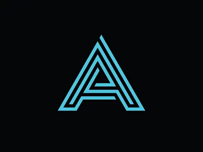 A Monogram a branding geometric letterform maze monogram monoline perspective typography