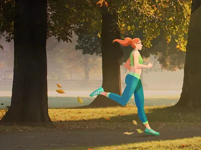 Discovery H&H Concept 2d character animation exercise health runner