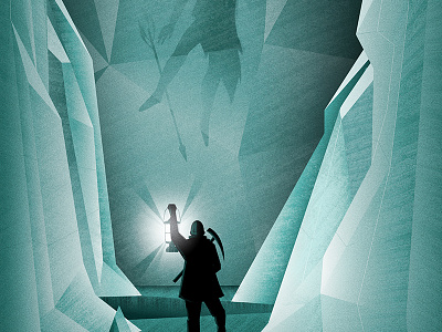 Caveman Miner caveman explorer frozen ice lantern miner