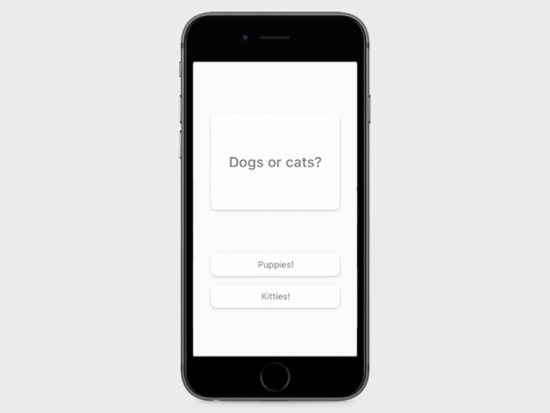 Questions App UI animation app buttons framer ios iphone minimalist simple ui ux