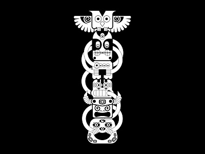 Totemic design illustration longboard minimalism totem vector