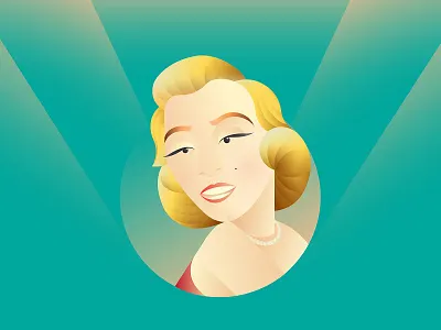 Marilyn Monroe character design fanart icon illustration vector