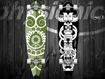 Totemic Longboards design illustration longboard minimalism totem