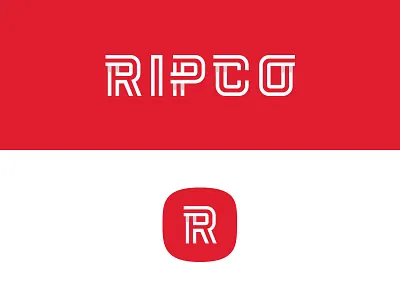 RIPCO branding custom type icon inline logo logotype r shadow wordmark