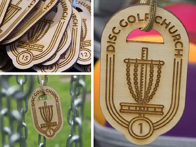 Disc Golf Church Tag church disc golf laser engraving logo tags tokens