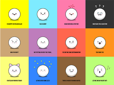 Little Faces character design emoji icons illustration