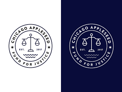 Chicago Appleseed Logo badge brand chicago clean design icon illustration legal line logo simple