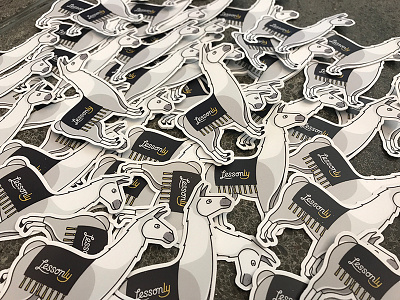 Ollie Llama Stickers lessonly lessonly mascot llama. llama mascot ollie sticker mule