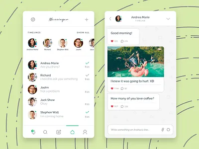 Messinger App app chat facebook galaxy instagram messenger story ui whatsapp