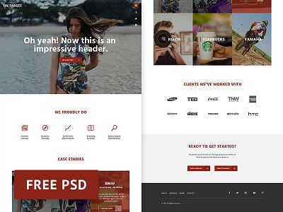 On Target - Marketing Agency Web Template free freebie marketing photoshop psd web design web template