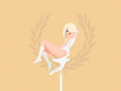 Wreath fredperry girl illustration illustrator sexy vector wreath