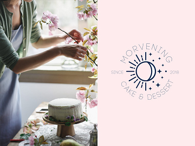 Morvening Cake & Desset cake desset evening logo moon morning sun