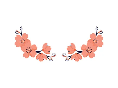 Cherry Blossoms cherry blossom floral illustration shopify