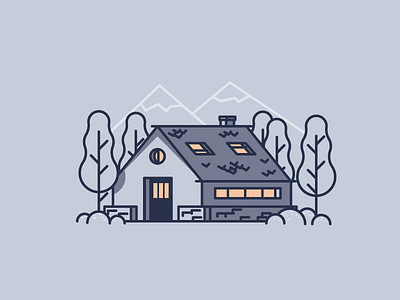 Vacation cabin fresh graphic design holiday illustration mountain simple vacation woods