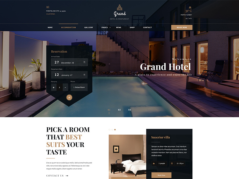 Grand - Hotel & Restaurant PSD Template by Digital Marketing Blog on ...