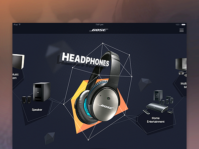 iPad APP Homepage app dashboard design digital headphone ui