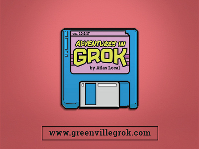 Adventures in Grok - Enamel Pin Mockup 80s disk enamel floppy floppy disk greenville mockup pin retro swag wearable