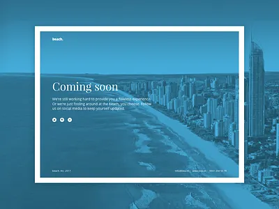 Coming Soon beach blue clean coming daily sans serif social soon ui ux web