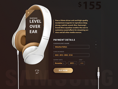 samsung headphone design interface photoshop ui ux web webdesign