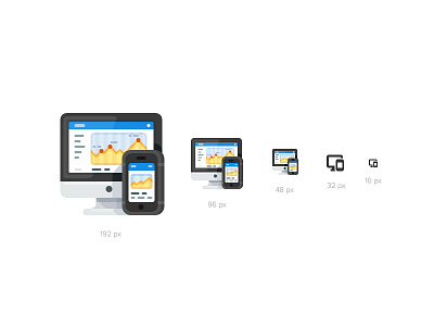 Crossplatform Support Icon for Different Contexts analytics computer desktop icon illustration mobile smartphone